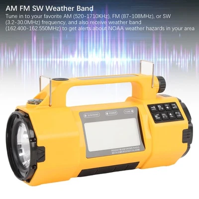Emergency Radio AM FM SW Weather Band Reception Battery Or Solar Powered Hand - Image 1 of 4