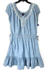 Ralph Lauren Big Girls Size 16 Chambray Smocked Dress NEW - Picture 1 of 5