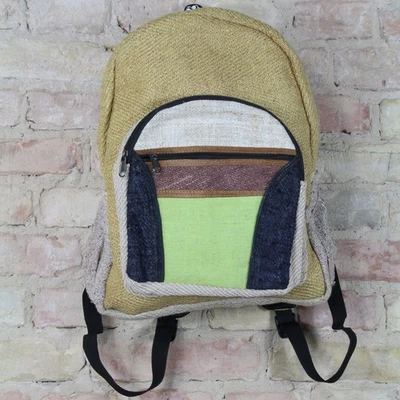 Rucksack Hanf Muster 03 beige bunt - Bild 1 von 2