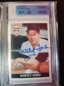 Whitey Ford 1992 Front Row All-time Great Autograph JSA/BGS Slabbed Yankees HOF - Picture 1 of 3