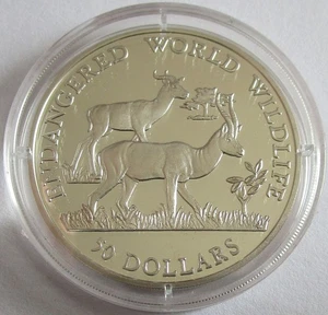 Cook-Inseln 50 Dollars 1990 Tiere Grant- & Damagazelle Silber - Picture 1 of 2