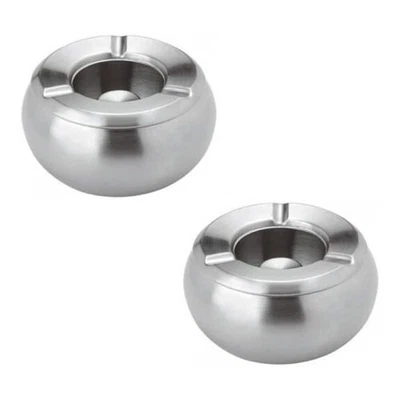 Edelstahl Windaschenbecher XL 2er Set, modern, winddicht, spülmaschinenfest - Bild 1 von 4