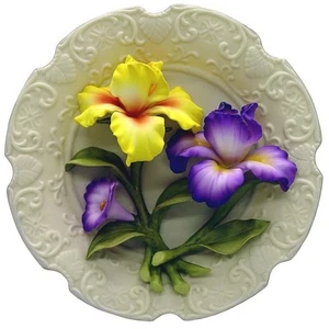 Precious Petals Irises Flowers Salvatore Sarno Collector Plate Bradford Exchange - Picture 1 of 3