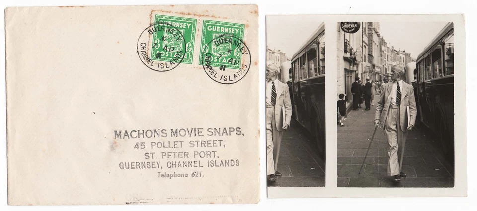 Guernsey 1941 ½d Arms pair FDC minor foxing on roulettes sg1, printed cover - Image 1 of 1