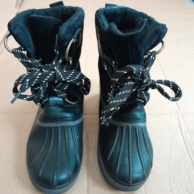 Bamboo Women’s Black Ankle Round Toe Boots 1 inch Platform Height Size 6 - Image 1 of 4