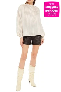 RRP€427 ISABEL MARANT Oversized Stain Blouse FR38 US6 UK10 M Silk Blend Striped - Picture 1 of 6