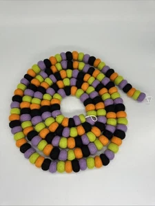Trader Joe's Handcrafted Felted Wool Garland Halloween Spooky Fall Colors 9' - Picture 1 of 3