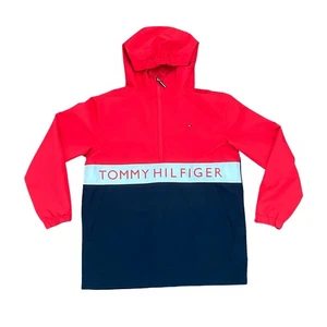 Tommy Hilfiger Kids Colorblocked Windbreaker Rain Jacket Sz M 12 14 Nautical - Picture 1 of 10