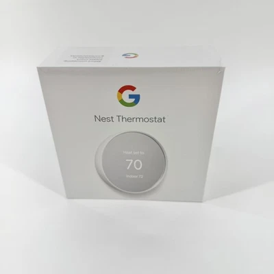 Google Nest Thermostat Smart Wi-Fi Thermostat Brand New Factory Sealed White  - Image 1 of 4