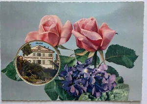 Postcard Carte Parfume Vallazur Luxury Perfumed Card Roses Fragonard Violets - Picture 1 of 3