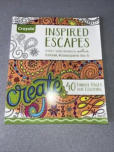 Crayola Inspired Escapes Adult Coloring Book Stress Reliever (40 Unique Pages) - Foto 1 di 5