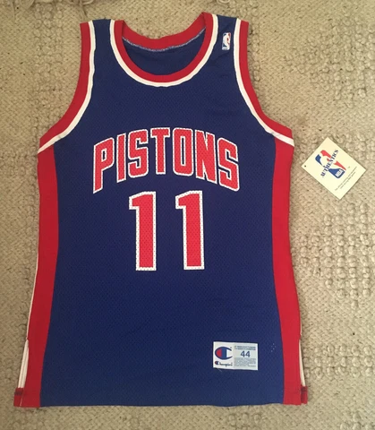 AUTHENTIC DETROIT PISTONS Isiah Thomas CHAMPION JERSEY size 44 rare Cover