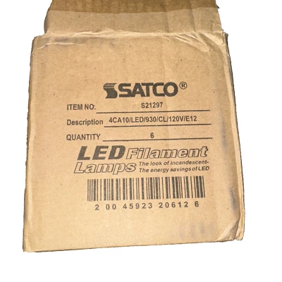 Satco S21297 4CA10/LED/930/CL/120V/E12-6 Pack - Image 1 of 3
