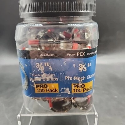 APOLLO 3/4 in. Stainless Steel Pro Pinch Clamp For PEX Pro Pack 75-Pack Open Pkg - Image 1 of 4