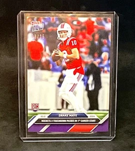 2024 Topps Now NFL Football Debut Drake Maye Rookie Purple Parallel SP 8/25 - Picture 1 of 2