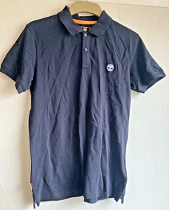 BNWT New Timberland Cotton Black Polo Shirt with Logo - Small Slim Fit 94-97cm - Picture 1 of 7