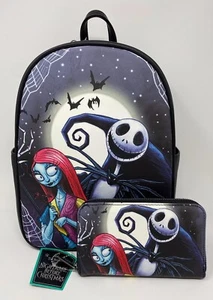 NWT! Loungefly Disney JACK & SALLY~SIMPLY MEANT TO BE Backpack & Wallet Set - Picture 1 of 12