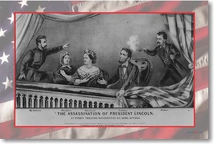 L'assassinio del presidente Lincoln 14 aprile 1865 - NUOVO POSTER VINTAGE - Foto 1 di 1