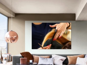 Lady Haircutter Saloon Wall Canvas Home Decor Australian Made Quality - Picture 1 of 2