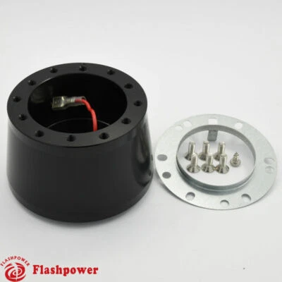 6 Hole Steering Wheel Adapter Ford Probe Festiva Mercury Mazda 1988-92 Black - Image 1 of 3