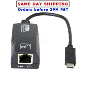 New Hot Type C Gigabit Ethernet Lan RJ45 Network Adapter for PC CellPhone Tablet - Picture 1 of 1