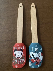 Disney Spatula Christmas Winter Mickey & Minnie Silicone Mickey Mouse Lot Of 2 - Imagen 1 de 4