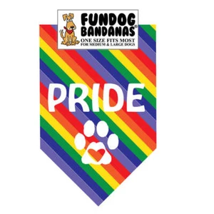 PRIDE Bandana Fundog Triangle Bandana For Medium & Large Dogs One Size Gay Pride - Picture 1 of 14