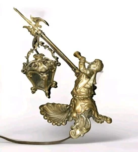 Unique FRENCH BRONZE BRASS BOUDOIR SMALL TABLE LAMP - Picture 1 of 16