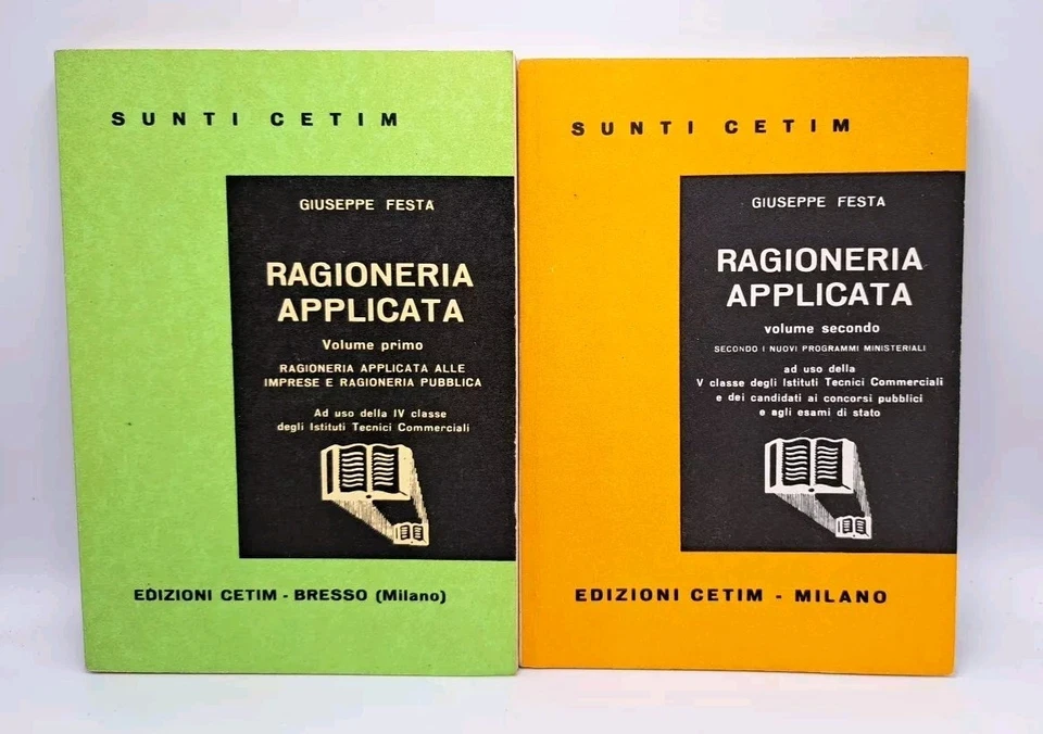 Ragioneria applicata volume I-II - Festa - CETIM 1965 Istituti tecnici commerc. - Immagine 1 di 1