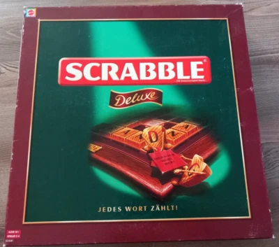 Mattel SCRABBLE Deluxe alte Version 2008 drehbarer Teller Echtholz vollständig - Bild 1 von 4