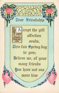 Embossed PC True Friendship Vintage PC - Picture 1 of 2