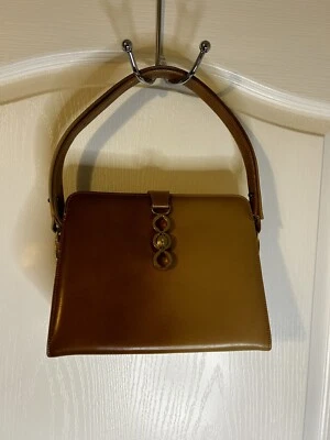 Bolso de Mano Andrew Geller Vintage Diseñador Camel Ombré Cierre de Lazo Estilo Pullman Foto 1 de 4