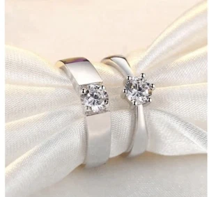 SILVER WEDDING BANDS - Picture 1 of 3