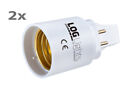 2X G24Q G24-Q 4-Pin Adapter E27 Gewinde lang f. LED Leuchtmittel Converter LoG