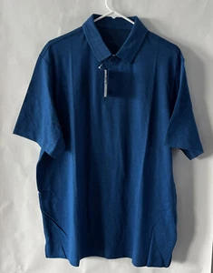 Haggar Polo Shirt Blue Shirt Adult Size L Men's - Picture 1 of 6