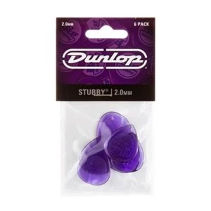 Selecciones de guitarra Dunlop Stubby Jazz 2,0 mm - Paquete de 6 (474P2,0 / Púrpura) - Imagen 1 de 4