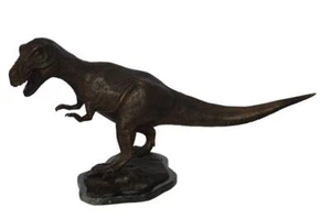 Tyrannosaurus Rex Dinosaur Bronze Statue - Size: 31"L x 12"W x 15"H. - Picture 1 of 13