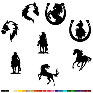 Horse Vinyl Decal Sticker Car Window Laptop Horseshoe Western Cowboy USA Seller - Picture 1 of 13