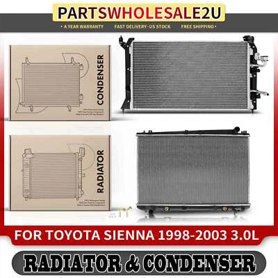 Auto Trans. Kit de refrigeración de radiador y condensador de CA para Toyota Sienna 1998-2003 3,0 L Foto 1 de 4