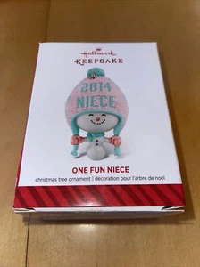 Hallmark One Fun Niece Snow Girl with Knitted Hat 2014 Keepsake Ornament NIB - Picture 1 of 2