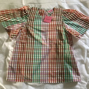 $178 Kate Spade Nueva York Mujeres Arco Iris Prenda para el torso a Cuadros Multicolor MANGA DESMONTABLE XS - Imagen 1 de 8