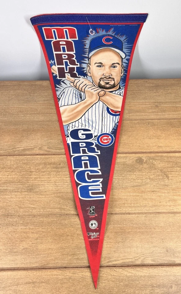 Licensed MLB Chicago Cubs Collectors Pennant Mark Grace By Wincraft 30”x12” - Image 1 of 4