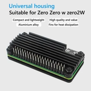 For Raspberry Pi Zero 2W Aluminum Shell Kit w/Vertical Pin Header (Black A) - Afbeelding 1 van 7