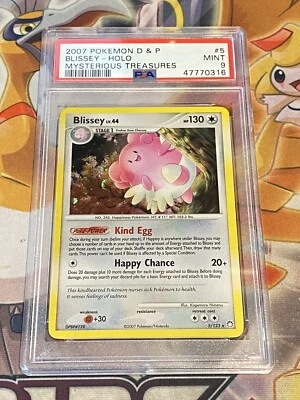 2007 Pokemon TCG D & P Mysterious Treasures Blissey Holo Rare PSA 9 NM 5/123 - Image 1 of 2