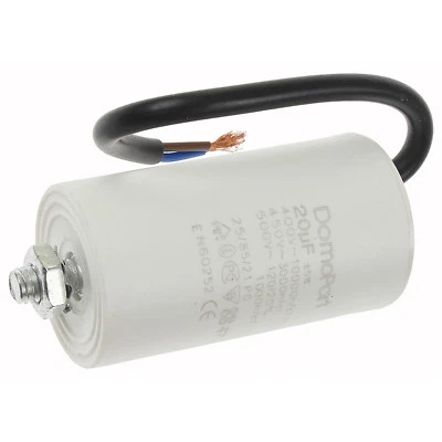 Universal 20 UF Motor Capacitor & Flying Lead Cable Connector MFD 400V 450V 500V