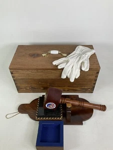 Thomas J. Shryock Masonic Wood Worshipful Master Gavel With Wooden Box - Picture 1 of 14