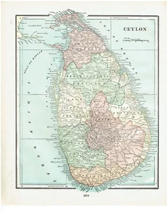 Mapas antiguos de Ceilán e India 1901 11" X 14,5 - Imagen 1 de 2