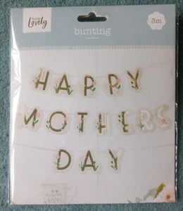 Happy Mothers Day Bunting - 3 metres Banner BRAND NEW IN PACKAGING - Picture 1 of 2
