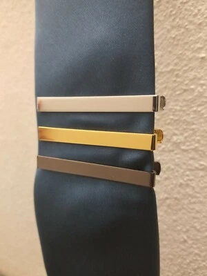 Галстук зажим мужской набор из 3 в серебро золото угольно-черный цвет - Изображение 1 из 4