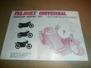 Vintage Velorex Universal Motorcycle Sidecar Kit Instruction Paper Parts List - Picture 1 of 4